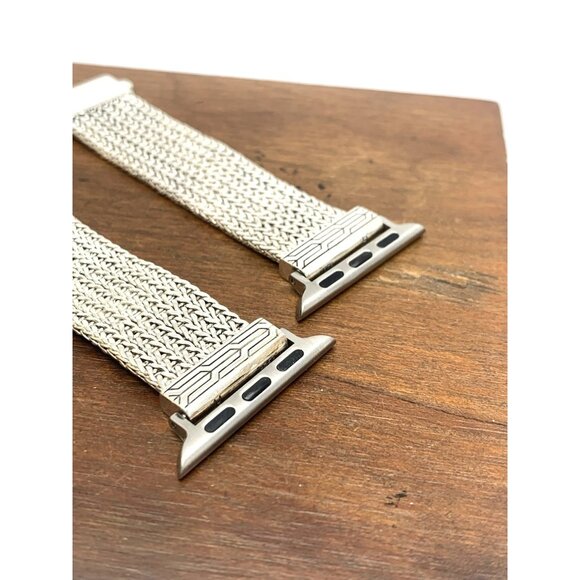 John Hardy Apple Watch Band Sterling Silver Smartwatch Strap Mesh Two Piece 32mm - Picture 6 of 12